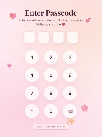 3D Romantic Birthday — birthday website template